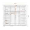 Kleiderschrank mit Spiegel BEN 32 - 233 - Weiss + Kathult