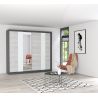 Kleiderschrank mit Spiegel BEN 32 - 233 - Graphite + Kathult