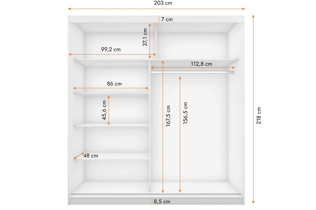 Kleiderschrank BEN 42 mit Spiegel - 203