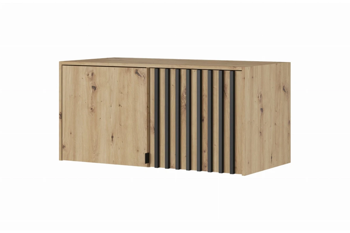 Kleiderschrank mit Erweiterung - JOHN Artisan + Schwarz (105 cm, ohne Spiegel)