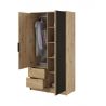 Kleiderschrank mit Erweiterung - JOHN Artisan + Schwarz (105 cm, ohne Spiegel)