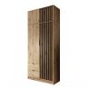 Kleiderschrank mit Erweiterung - JOHN Artisan + Schwarz (105 cm, ohne Spiegel)