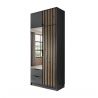 Kleiderschrank mit Erweiterung - JOHN Graphit + Artisan (105 cm, mit Spiegel)