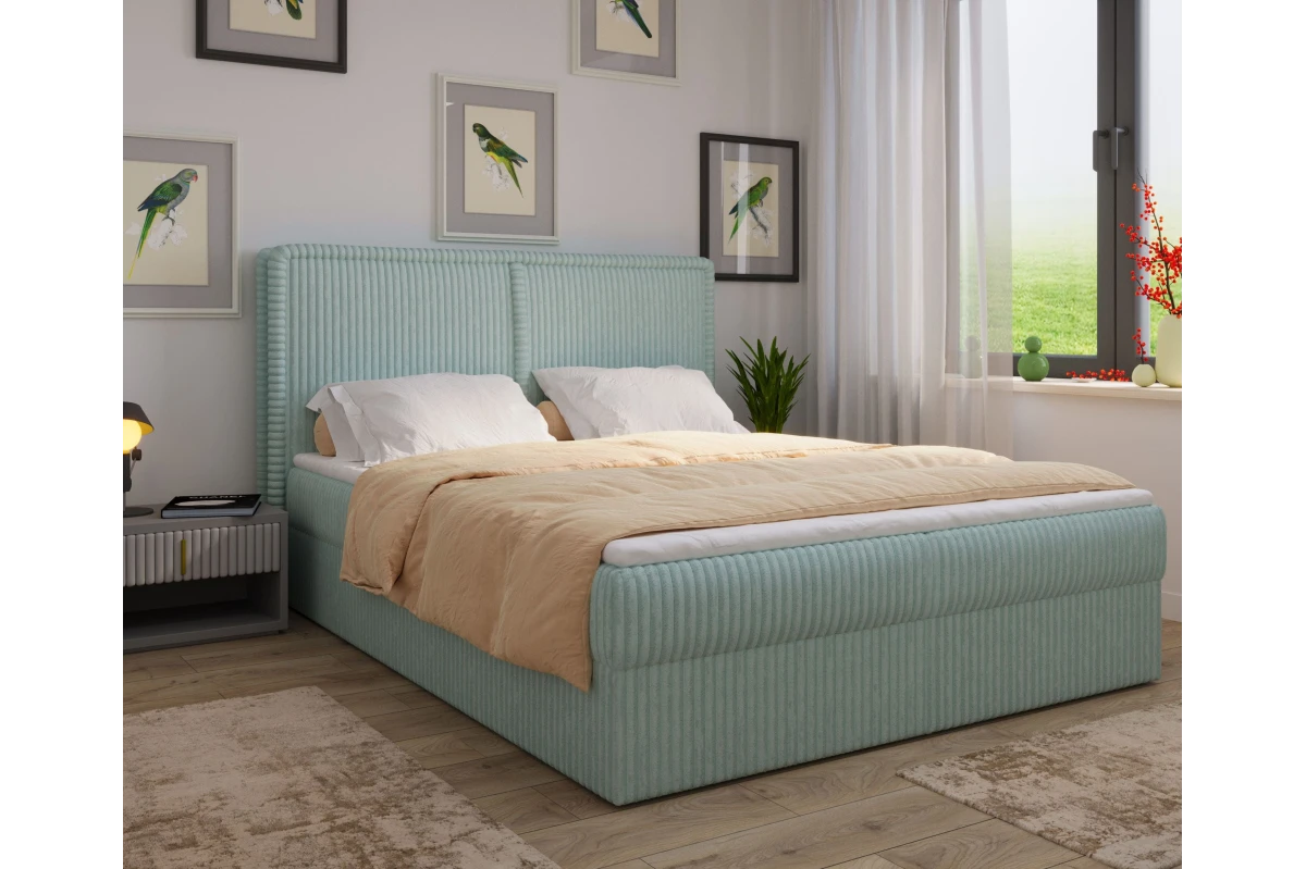 Bequemes Boxspringbett 140x200 mit Stauraum