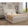 Boxspringbett 160x200 mit Bettkasten - Cordstoff in Creme