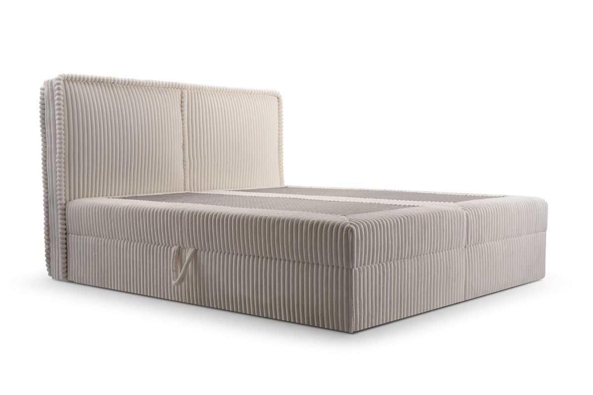 Boxspringbett Bett 04 - aus Cord- 160x200 - Hellgrau (Ambience 17)