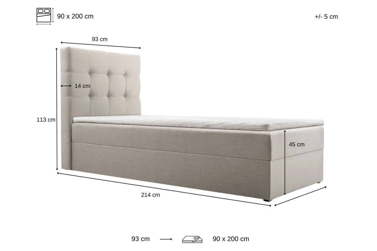 Boxspringbett 05 - 160x200 - Cappuccino - Hugo 23