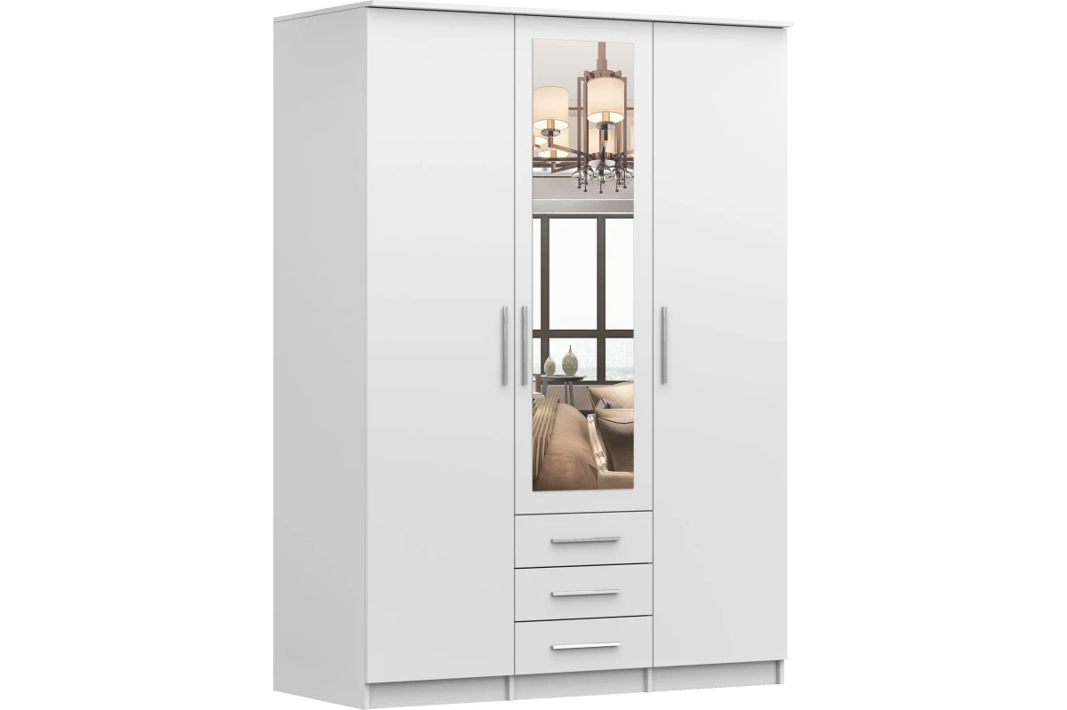 Kleiderschrank Drehtürenschrank mit Spiegel RUTH 2D - 100 - Sonoma Eiche