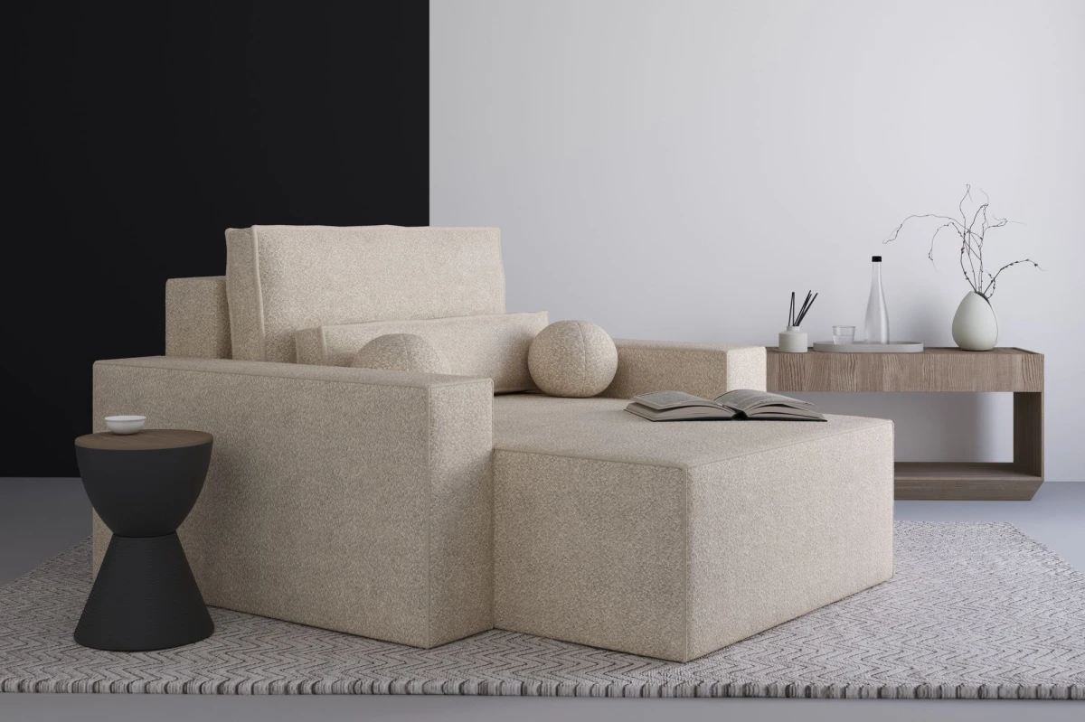 Chaiselongue Denver aus Bouclé
