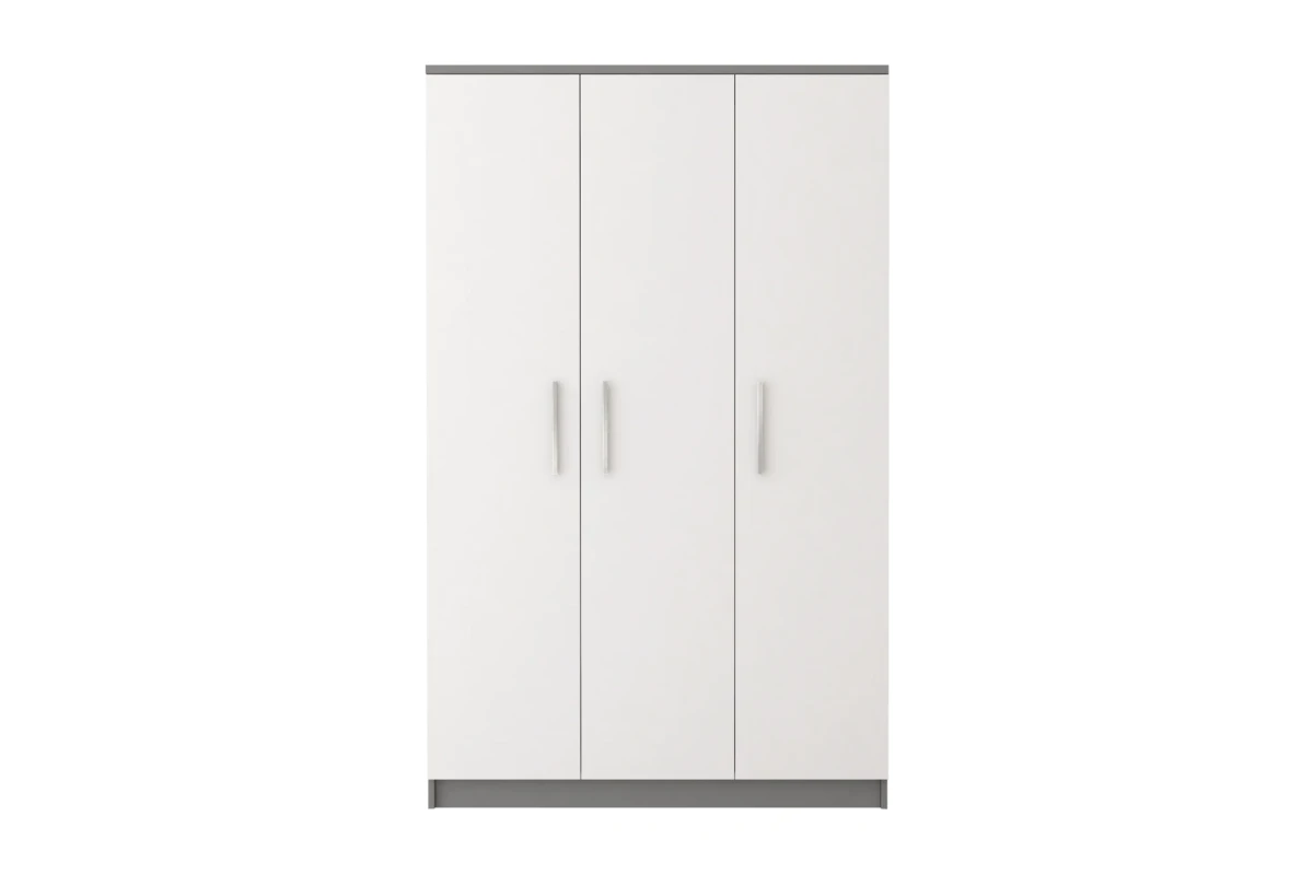 Kleiderschrank Drehtürenschrank Marsala 3D - 120 - Grau + Weiß Matt