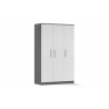 Kleiderschrank Drehtürenschrank Marsala 3D - 120 - Grau + Weiß Matt