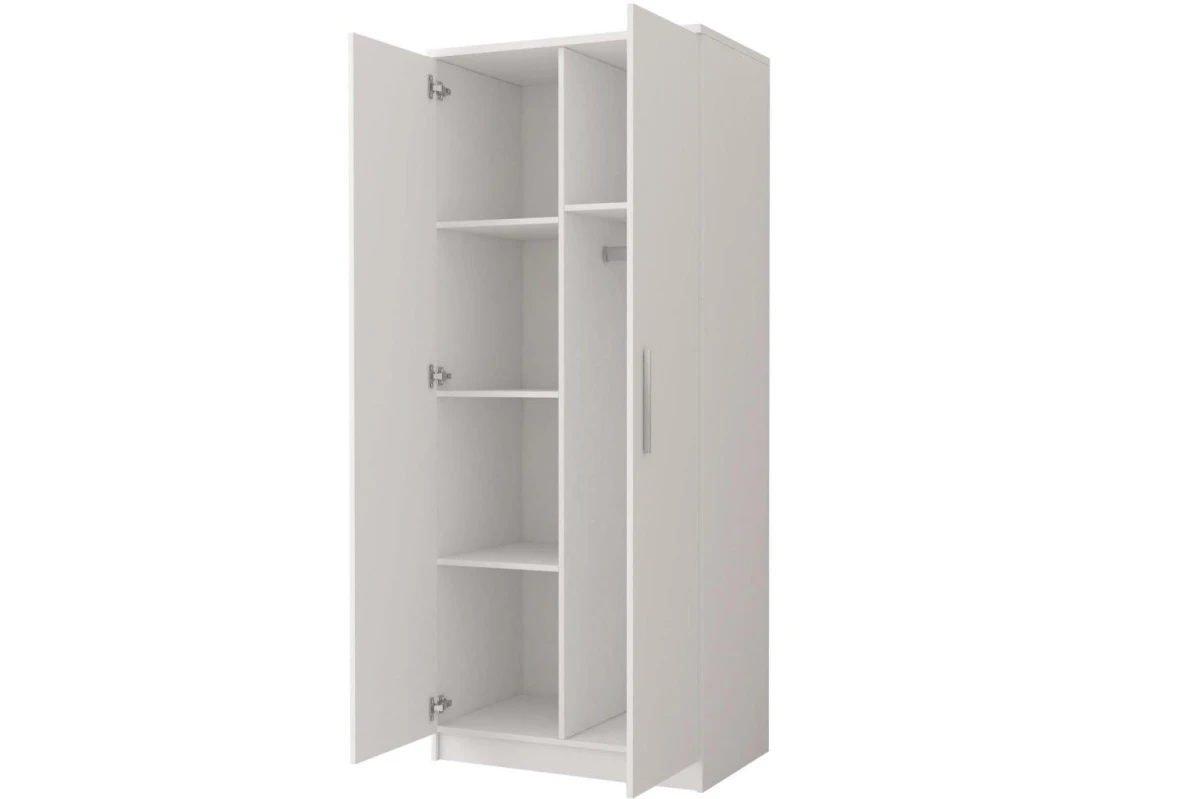 Kleiderschrank Drehtürenschrank Marsala 2D - 80 - Weiß Matt
