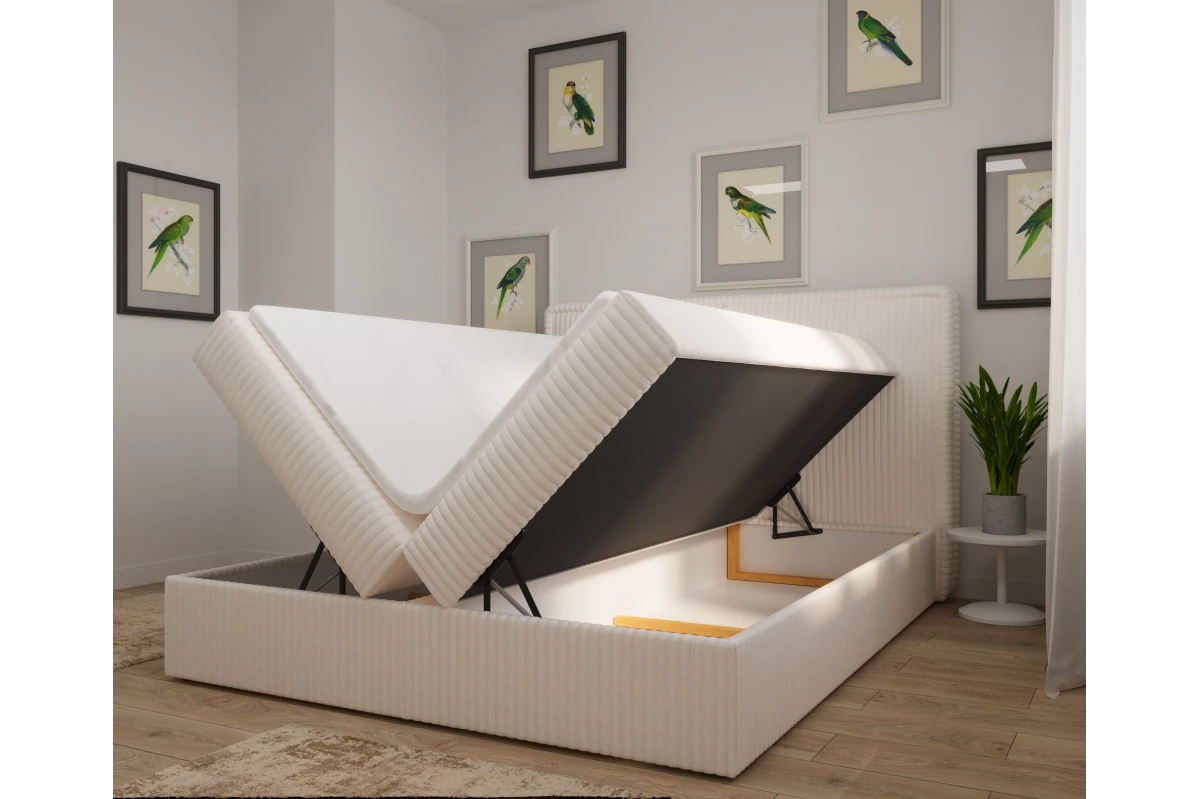 Bequemes Boxspringbett 140x200 mit Stauraum
