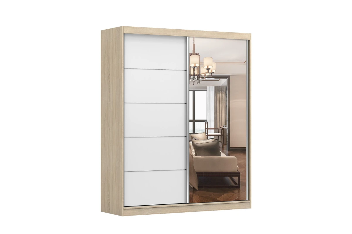 Kleiderschrank TESS BIS 03 Schwarz + Weiß