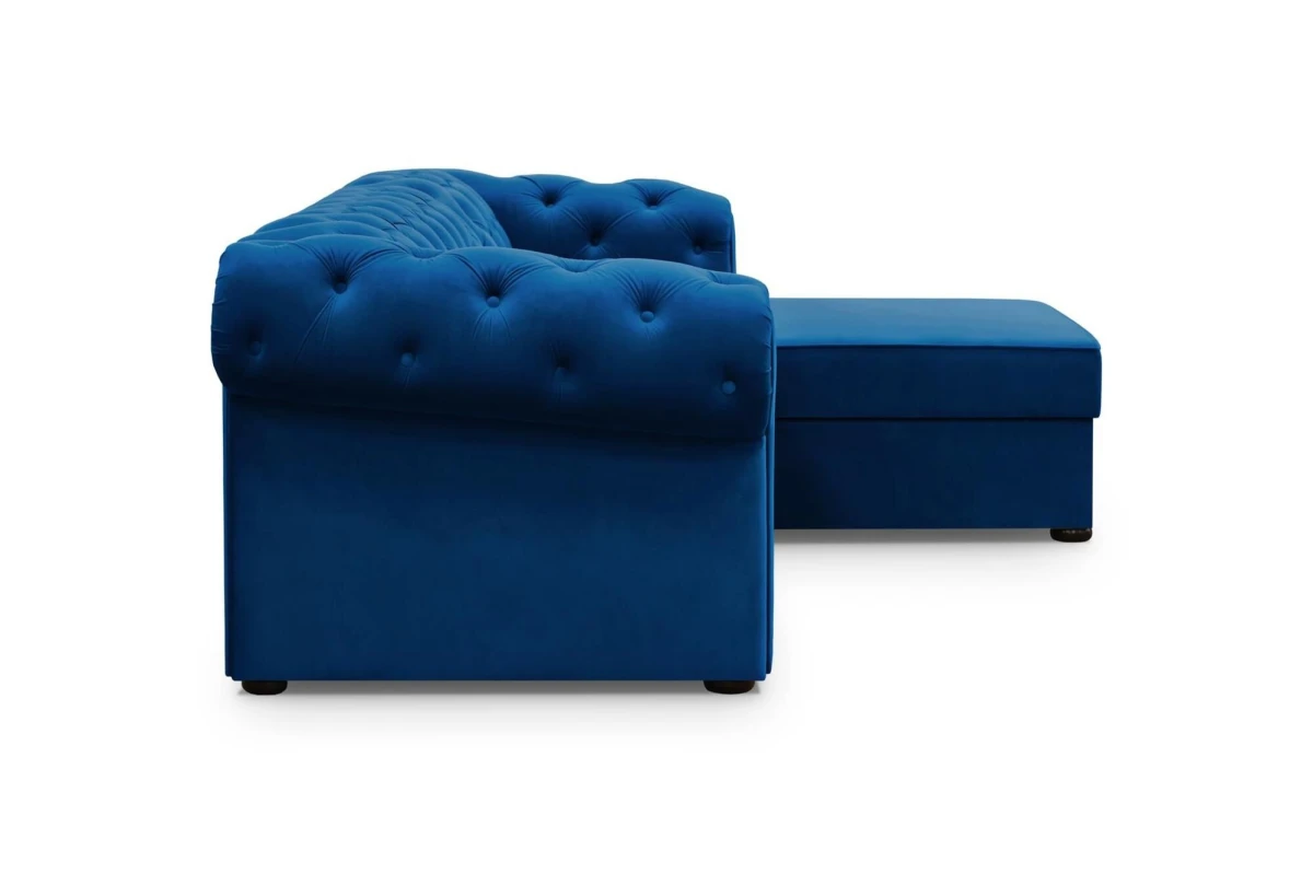 Chesterfield Ecksofa AVIA in Beige – mit Schlaffunktion & Bettkasten