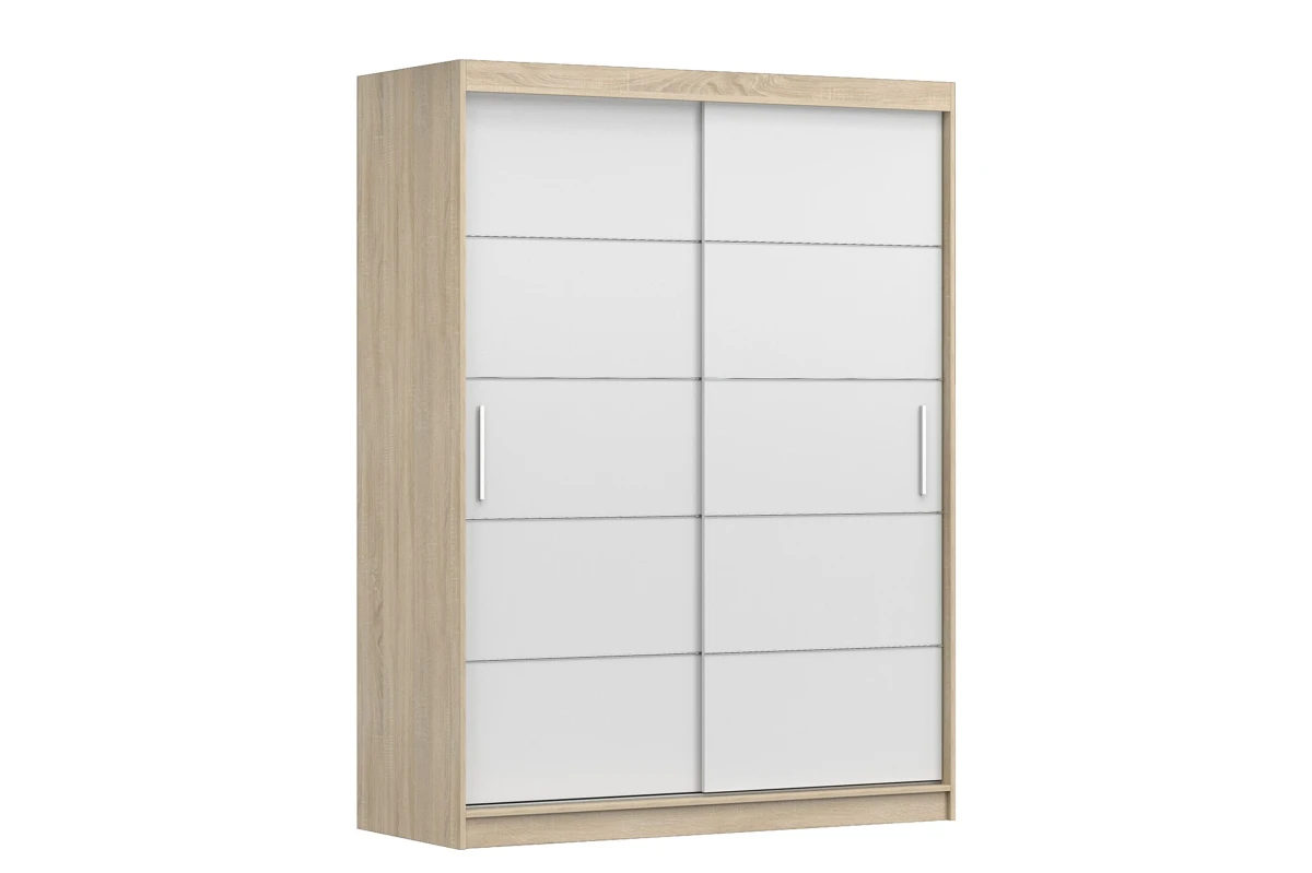 Kleiderschrank Lara 06 Schwarz + Weiß