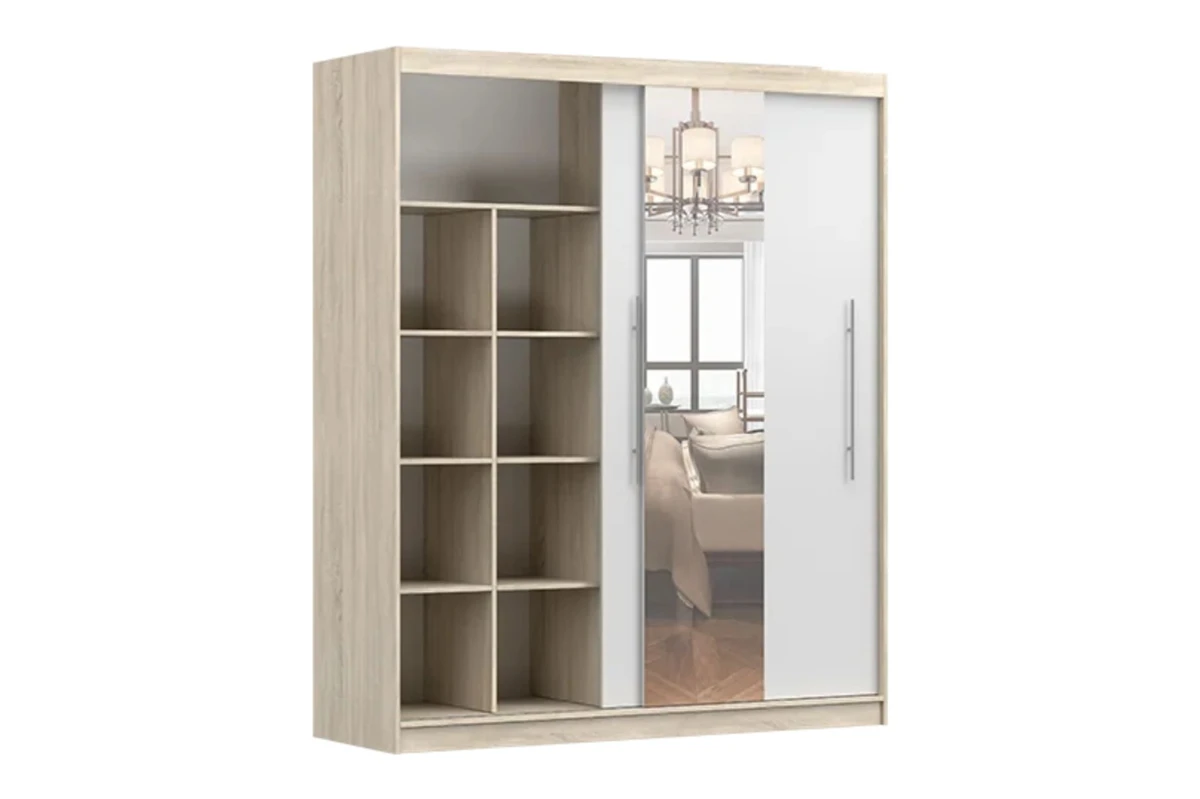 Kleiderschrank Schwebetürenschrank NICO mit SPIEGEL - 204