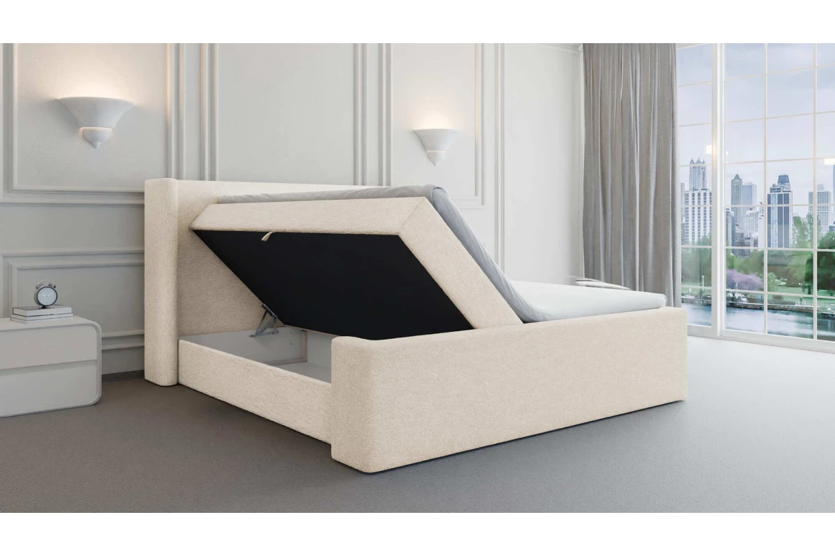 Boxspringbett mit Bettkasten und Topper 180x200