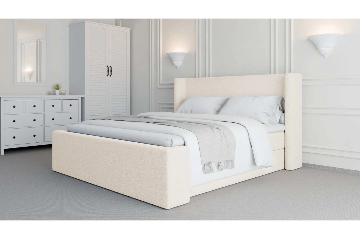 Komfortables Boxspringbett mit praktischem Bettkasten