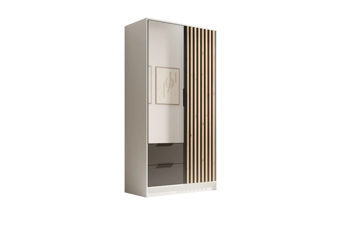 Schrank mit Spiegel Comas 100 – Eiche Artisan + Schwarz