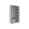 Schrank mit Spiegel Comas 100 – Eiche Artisan + Schwarz
