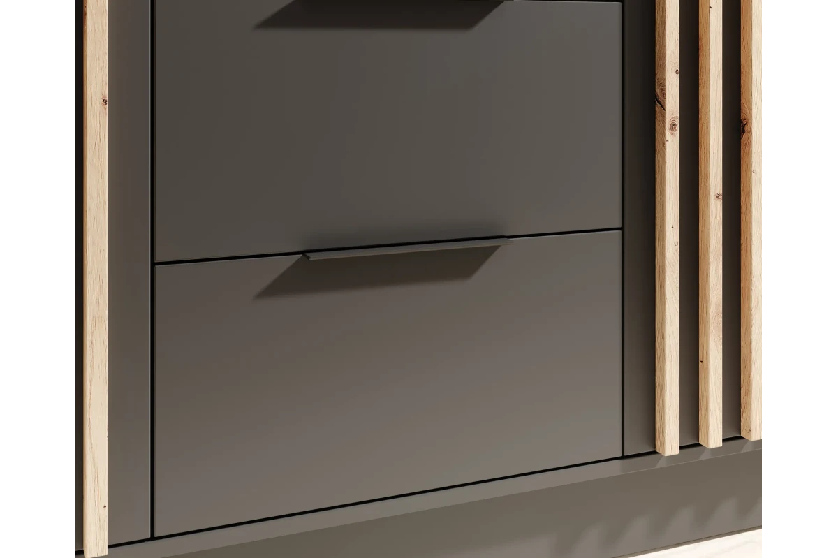 Schrank mit Spiegel Comas 100 – Eiche Artisan + Schwarz