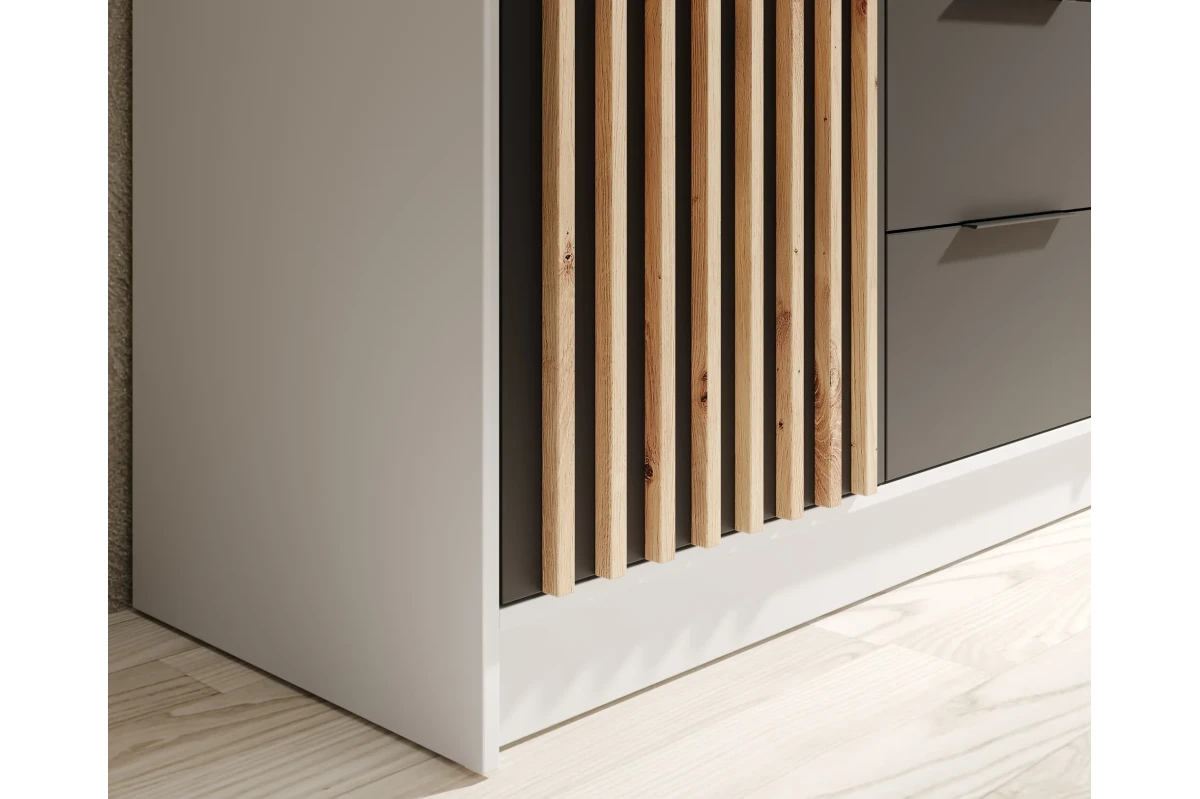 Schrank mit Spiegel Comas 100 – Eiche Artisan + Schwarz