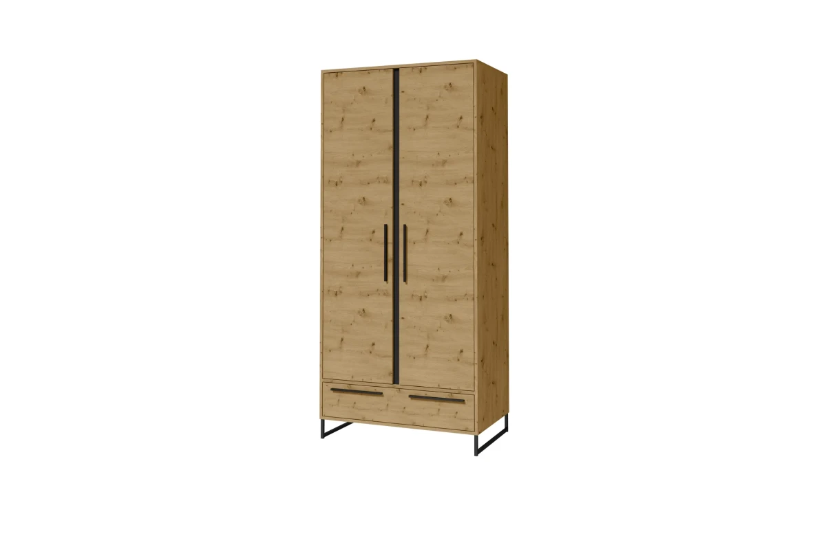 Schiebetürenschrank ELIORA – Eiche Artisan + Schwarz