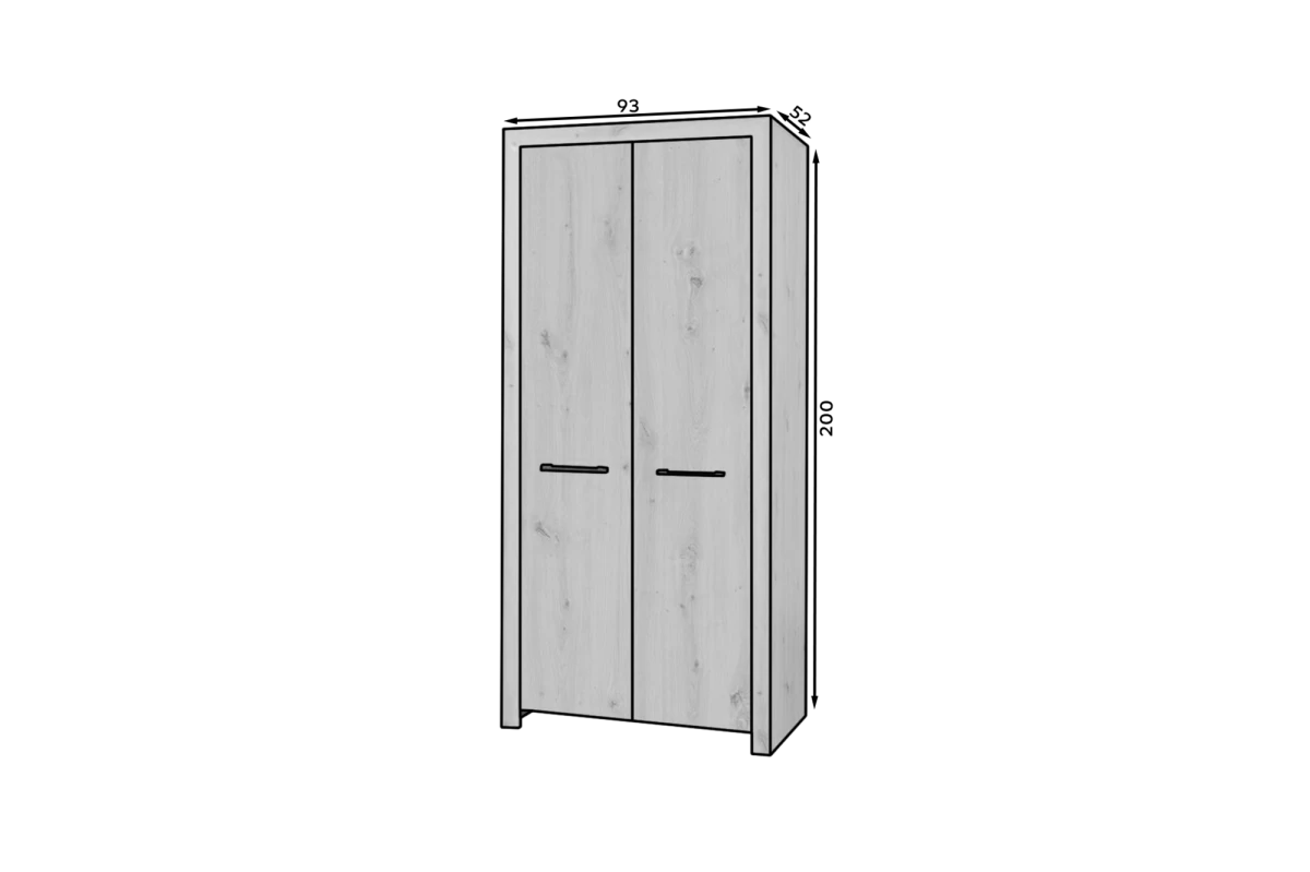 Drehtürenschränk FERNO 93 - Artisan Eiche
