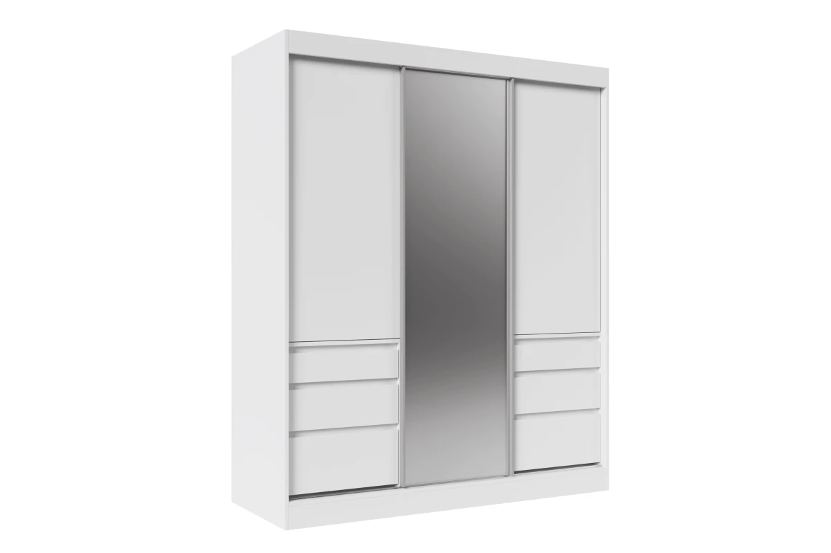 Schiebetürenschrank mit Spiegel Havero 180 - Braun und Schwarz