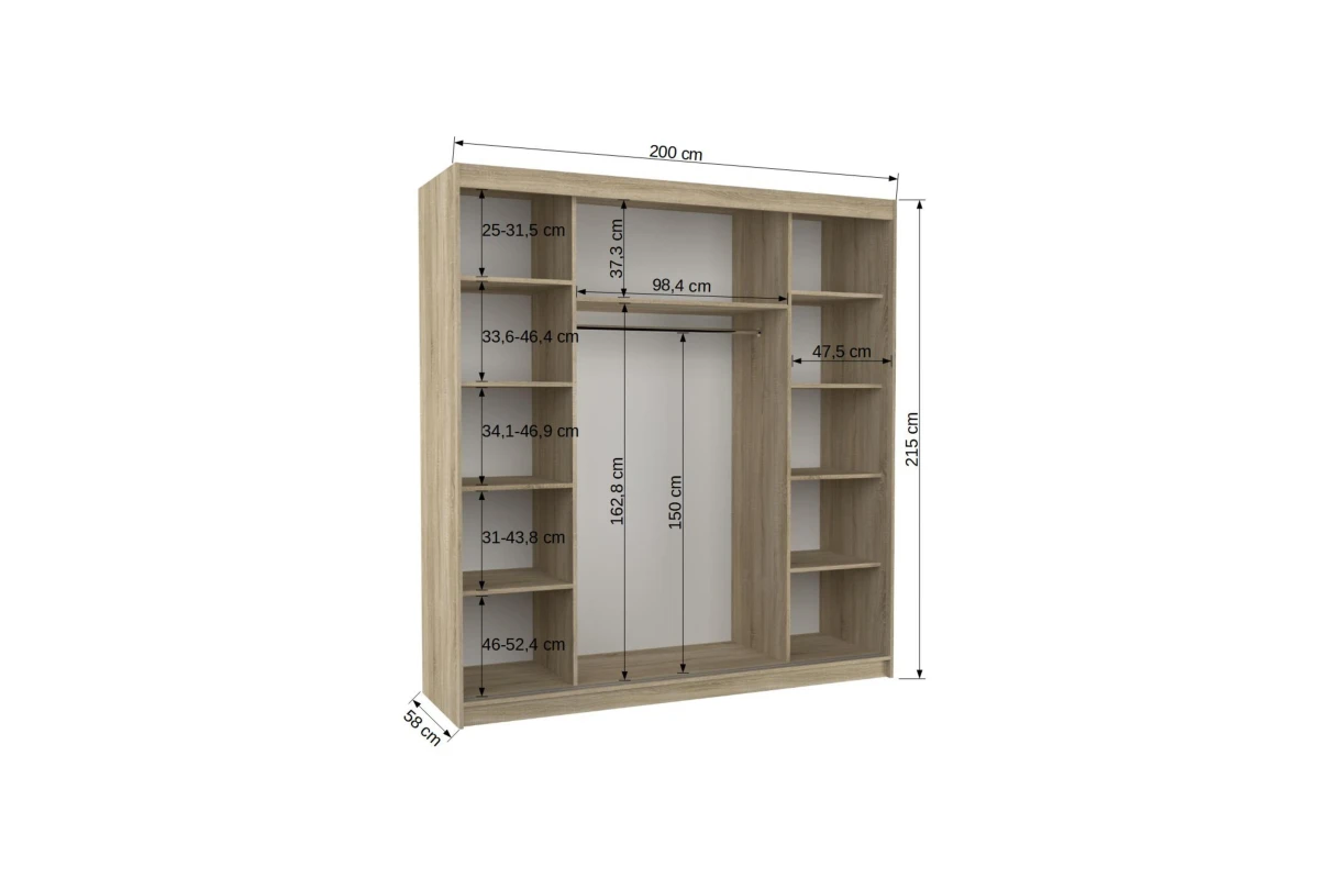 Schiebetürenschrank Arvigo 200 – Weiß