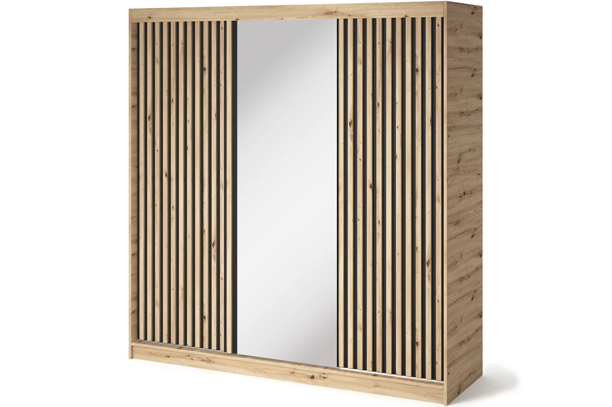 Schrank Giulia 180 mit Spiegel - Eiche Artisan