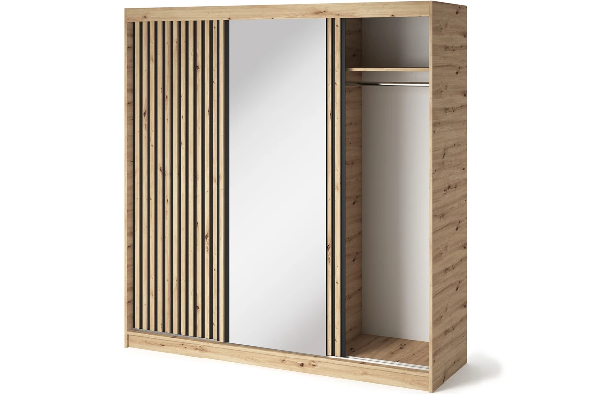 Schrank Giulia 180 mit Spiegel - Eiche Artisan
