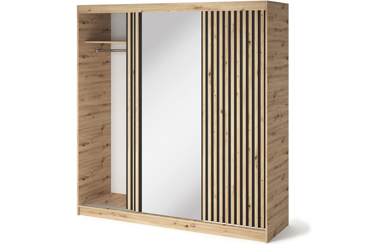 Schrank Giulia 180 mit Spiegel - Eiche Artisan
