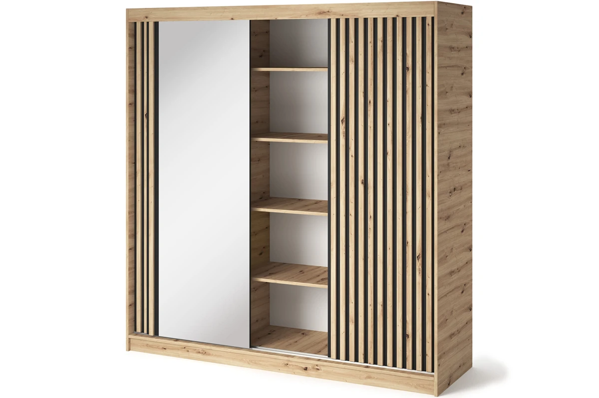Schrank Giulia 180 mit Spiegel - Eiche Artisan