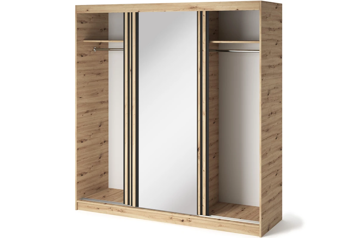 Schrank Giulia 180 mit Spiegel - Eiche Artisan