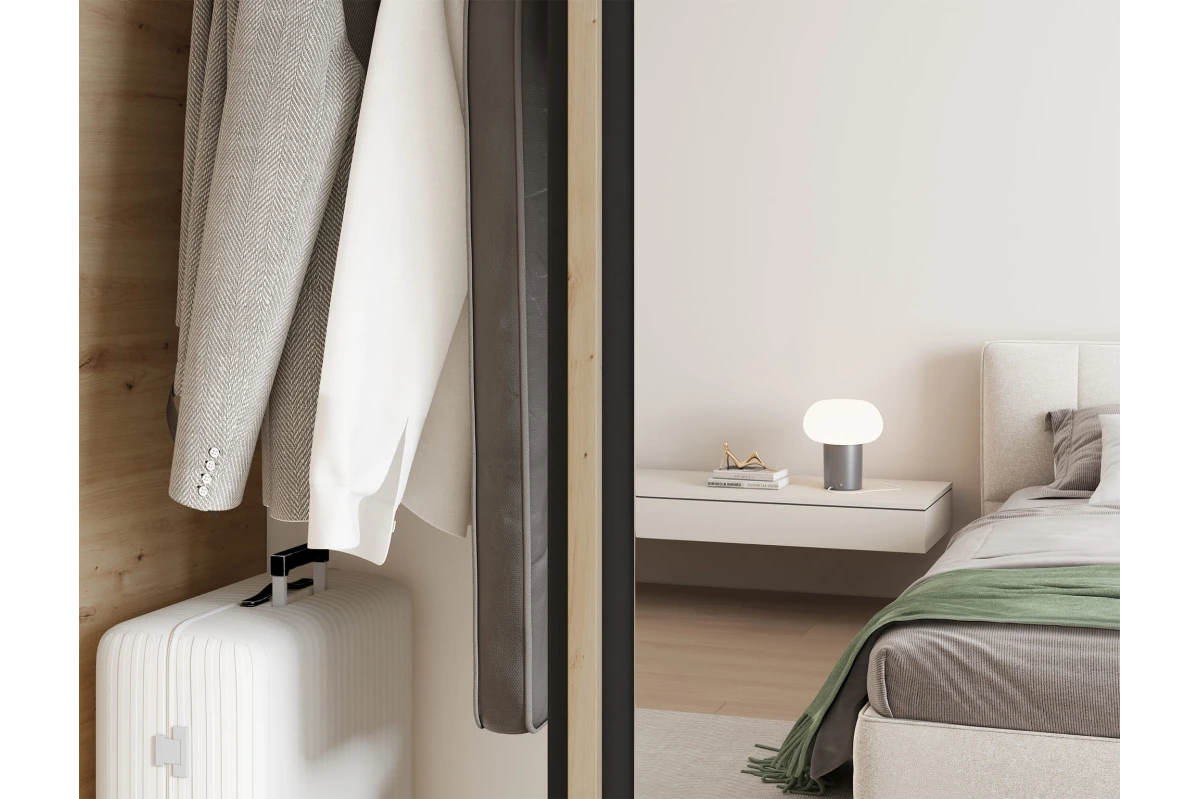 Schrank Giulia 180 mit Spiegel - Eiche Artisan