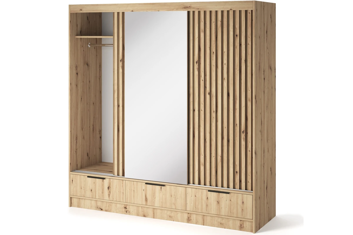 Schrank Yoga 120 mit Spiegel - Eiche Artisan