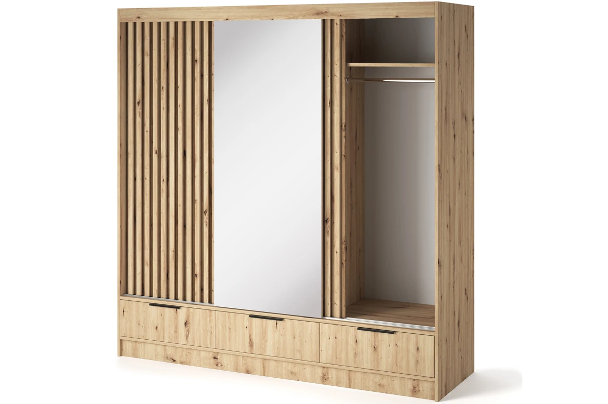 Schrank Yoga 120 mit Spiegel - Eiche Artisan
