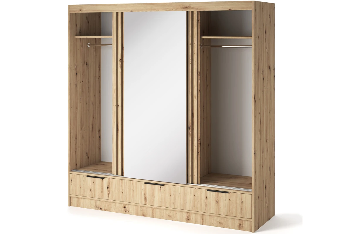 Schrank Yoga 120 mit Spiegel - Eiche Artisan