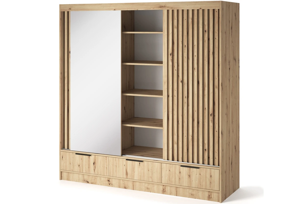 Schrank Yoga 120 mit Spiegel - Eiche Artisan