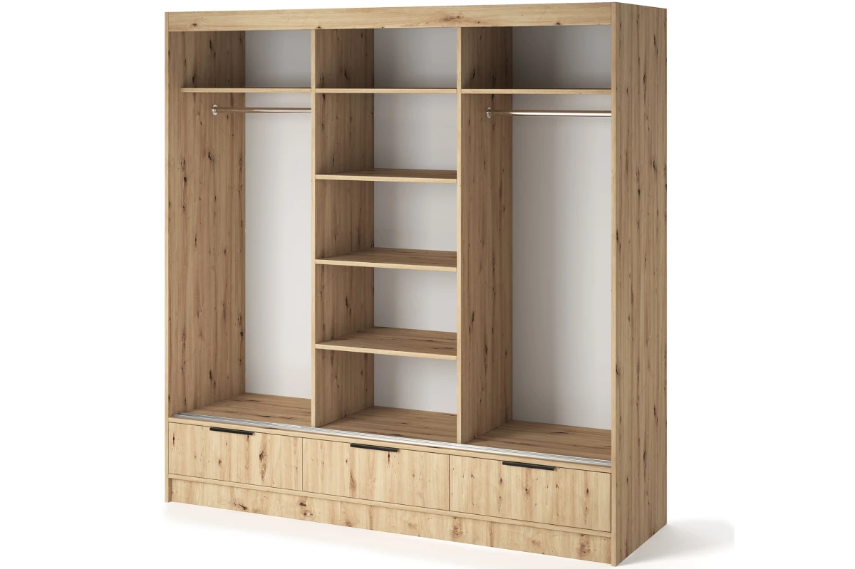 Schrank Yoga 120 mit Spiegel - Eiche Artisan