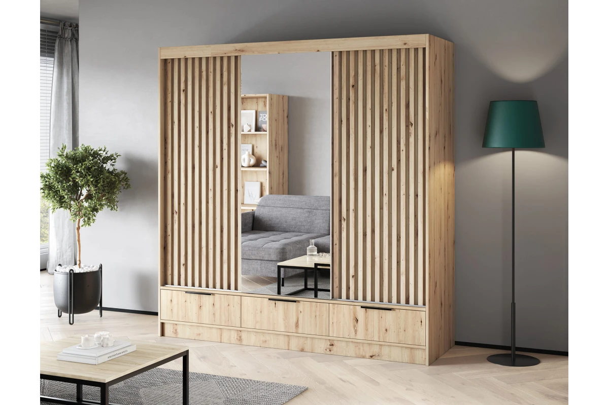 Schrank Yoga 120 mit Spiegel - Eiche Artisan