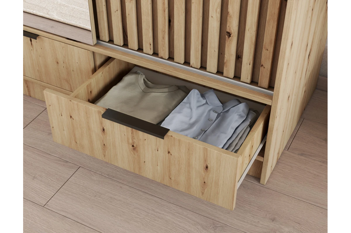 Schrank Yoga 120 mit Spiegel - Eiche Artisan