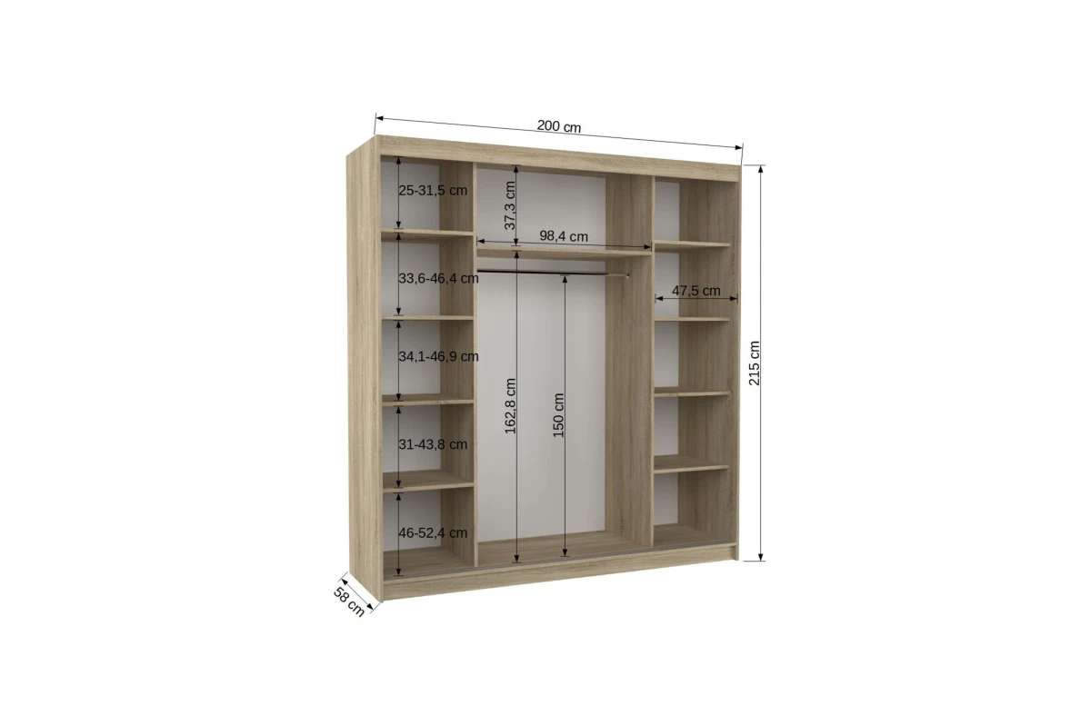 Schiebetürenschrank mit Spiegel Ventara 200