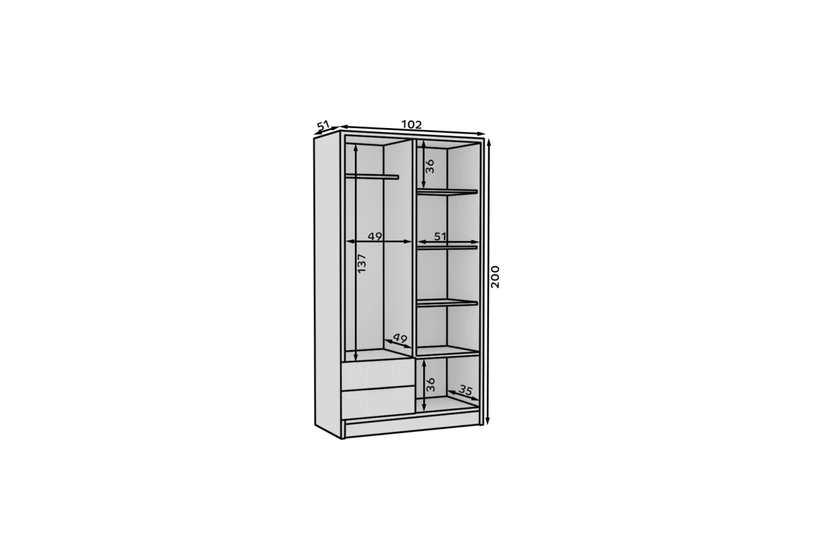 Drehtürenschrank NOVARA 100