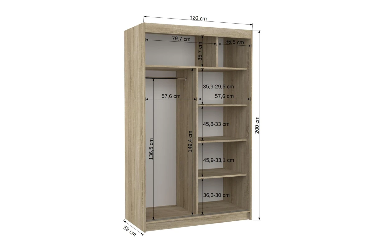 Schiebetürenschrank VARENA mit Spiegel 120