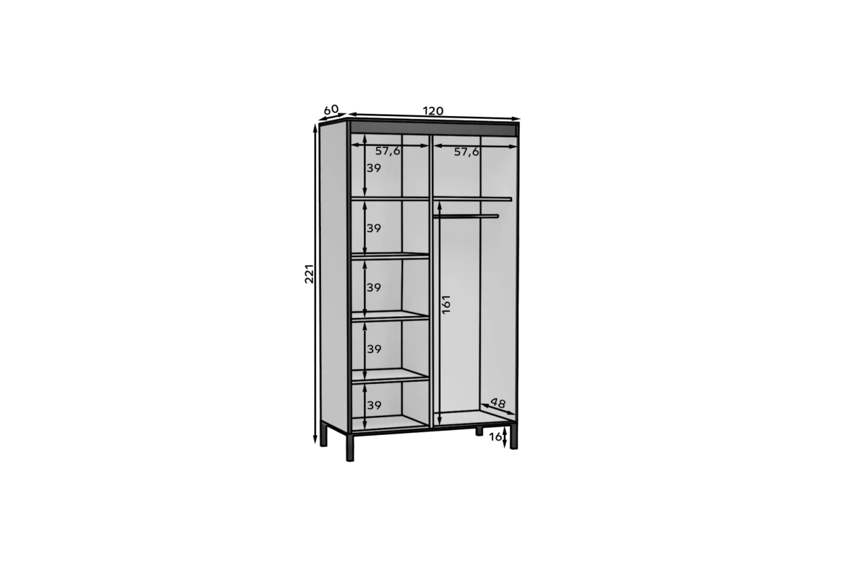Schrank Marionell M120 mit Spiegel