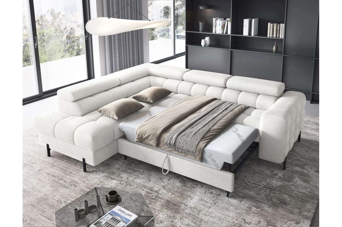 Ecksofa Ferrucio L - Weiß (Royal 01)