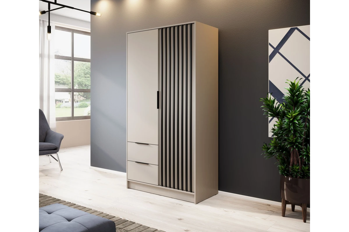 Kleiderschrank John 4D mit Spiegiel Kaschmir